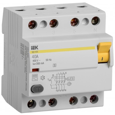 ВД1-63S 4P 40A 300mA Выключатель дифференциальный ИЭК