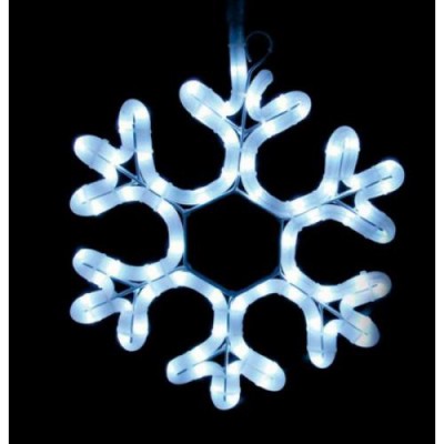 LT001 световая фигура снежинка, 2м LED белый+синий, 24 LED/1м,  31*31см IP44
