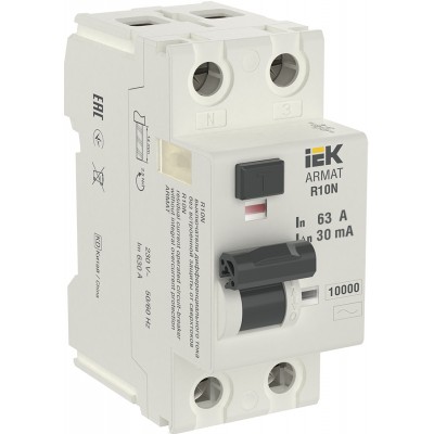 ARMAT (УЗО) Выключатель дифференциального тока R10N 2P  63А 30мА тип AC IEK