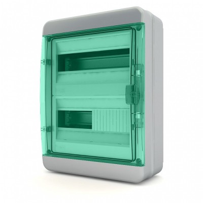 Щит  навесной 24 мод. IP65, прозрачная зеленая дверца BNZ 65-24-1 Tekfor