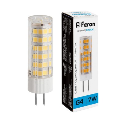 LB-433 Лампа светодиодная, (7W) 230V G4 6400K JCD, Feron
