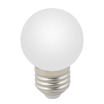 LED-G45-1W/6000K/E27/FR/С Лампа декоративная светодиодная. Форма шар, матовая. Дневной свет (6000K). Картон. ТМ Volpe.