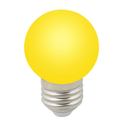 LED-G45-1W/YELLOW/E27/FR/С Лампа декоративная светодиодная. Форма шар, матовая. Цвет желтый. Картон. ТМ Volpe.