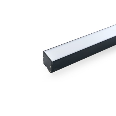 CAB256 Профиль алюминиевый накладной Линии света с крепежами, черный (2м)