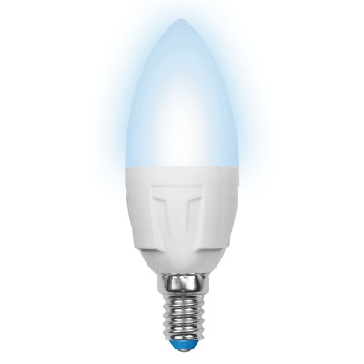 LED-C37 7W/NW/E14/FR PLP01WH Лампа светодиоднаяФорма «свеча», матовая. Серия ЯРКАЯ (4000K)