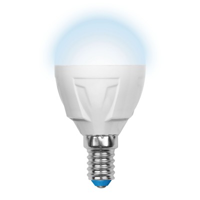 LED-G45 7W/NW/E14/FR PLP01WH Лампа светодиоднаяФорма «шар», матовая. Серия ЯРКАЯ (4000K)