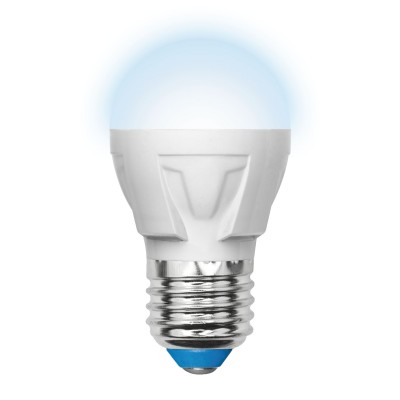 LED-G45 7W/NW/E27/FR PLP01WH Лампа светодиоднаяФорма «шар», матовая. Серия ЯРКАЯ (4000K)