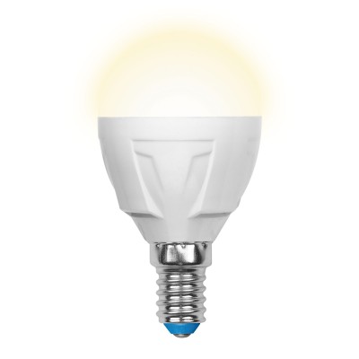 LED-G45 7W/WW/E14/FR PLP01WH Лампа светодиоднаяФорма «шар», матовая. Серия ЯРКАЯ (3000K)