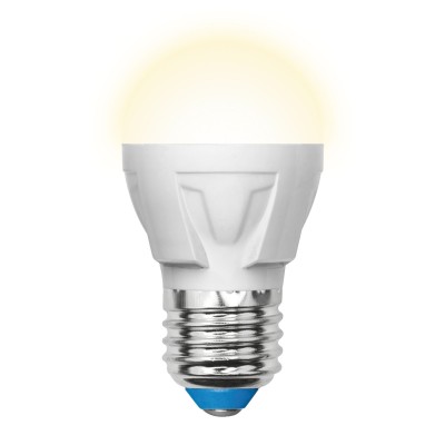 LED-G45 7W/WW/E27/FR PLP01WH Лампа светодиоднаяФорма «шар», матовая. Серия ЯРКАЯ (3000K)
