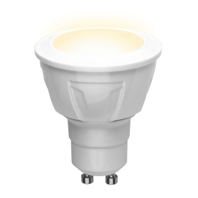 LED-JCDR 6W/WW/GU10/FR PLP01WH Лампа светодиоднаяФорма «JCDR», матовая. Серия ЯРКАЯ (3000K)