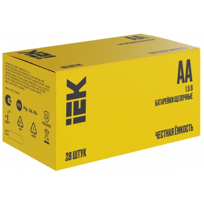 Батарейка щелочная Alkaline Optima LR06/AA (28/бокс) IEK
