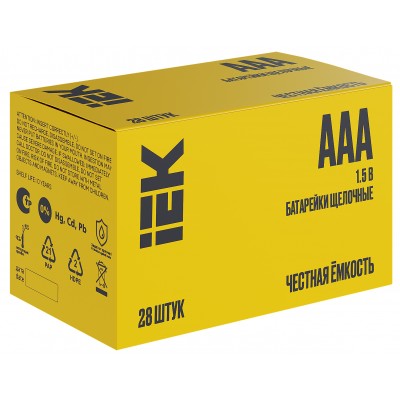 Батарейка щелочная Alkaline Optima LR03/AAA (28/бокс) IEK