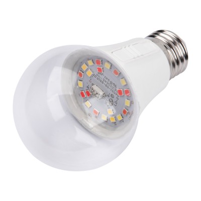 LED-A60-10W/SPM3/E27/CL PLP35WH MULTIPLANT Лампа светодиодная для растений. Форма A, прозрачная. Три спектра для проращивания, роста и цветения. Картон. ТМ Uniel