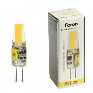 LB-424 Лампа светодиодная, (3W) 12V G4 2700K JC, Feron