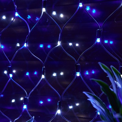 ULD-N2015-288/SBK WHITE-BLUE IP67 Сетка светодиодная, статическое свечение, 2*1,5м. Соединяемая. 288